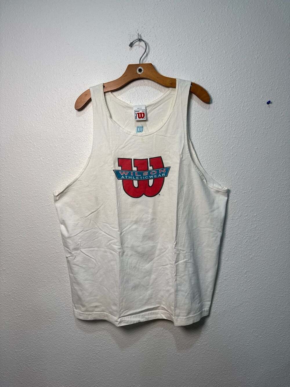 Vintage Wilson Athleticwear Graphic Tank Top White Size XXL